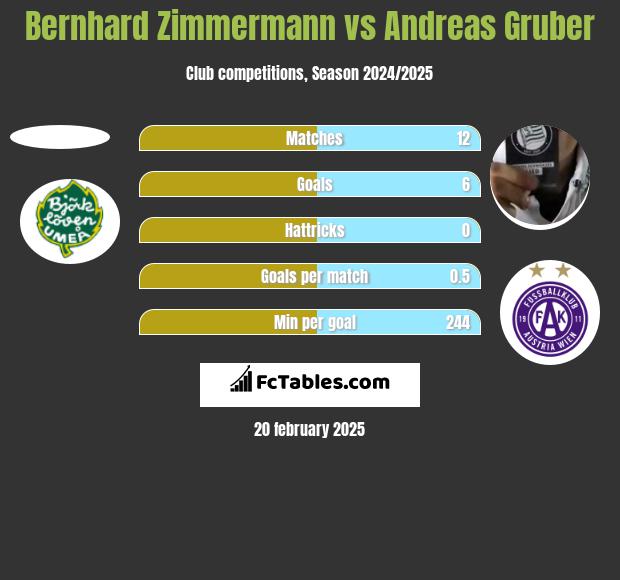 Bernhard Zimmermann vs Andreas Gruber h2h player stats