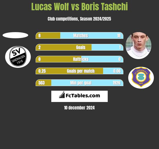 Lucas Wolf vs Boris Tashchi h2h player stats