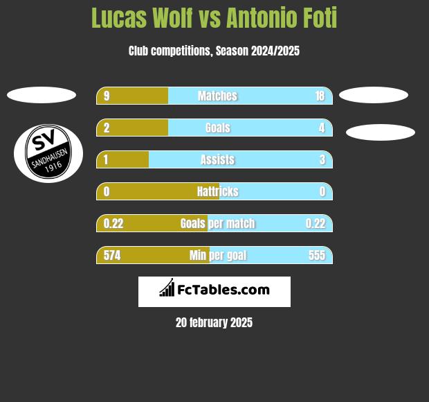 Lucas Wolf vs Antonio Foti h2h player stats