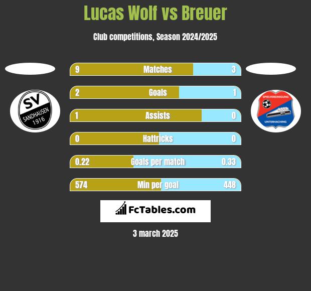 Lucas Wolf vs Breuer h2h player stats