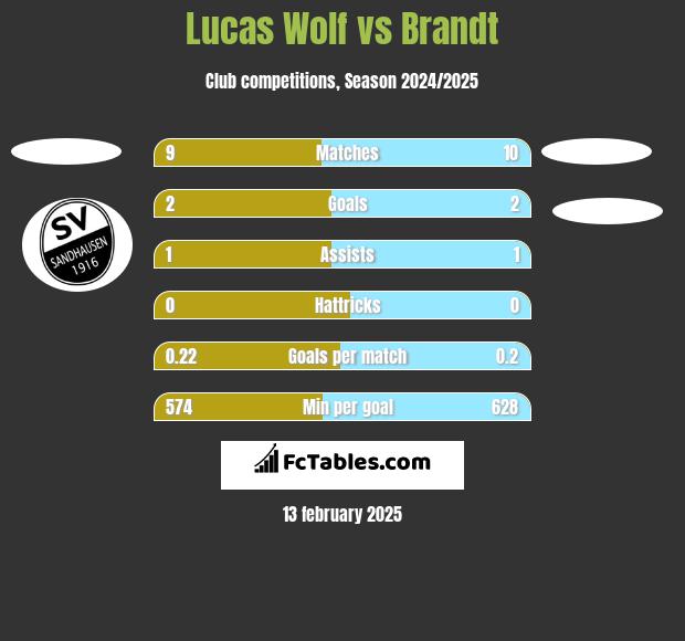 Lucas Wolf vs Brandt h2h player stats