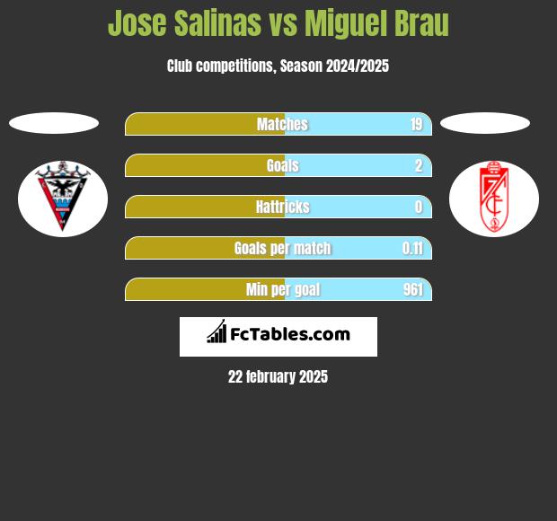 Jose Salinas vs Miguel Brau h2h player stats