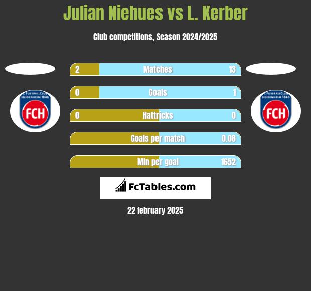 Julian Niehues vs L. Kerber h2h player stats