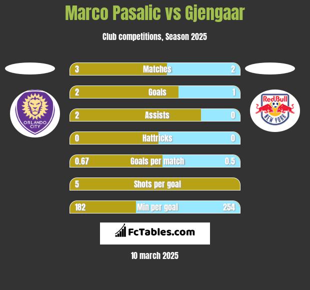 Marco Pasalic vs Gjengaar h2h player stats