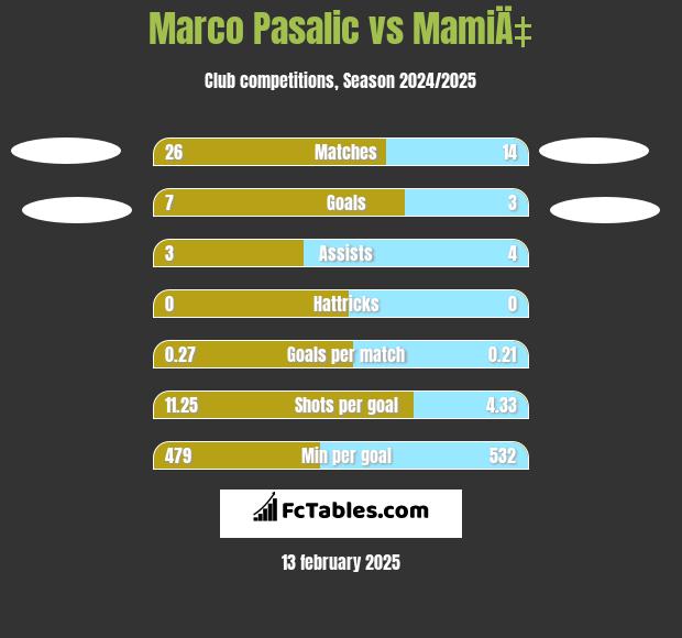 Marco Pasalic vs MamiÄ‡ h2h player stats