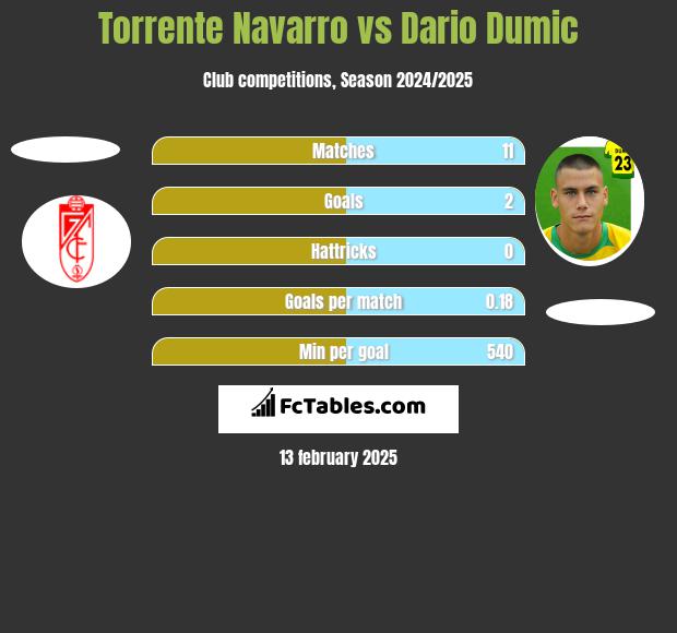 Torrente Navarro vs Dario Dumic h2h player stats