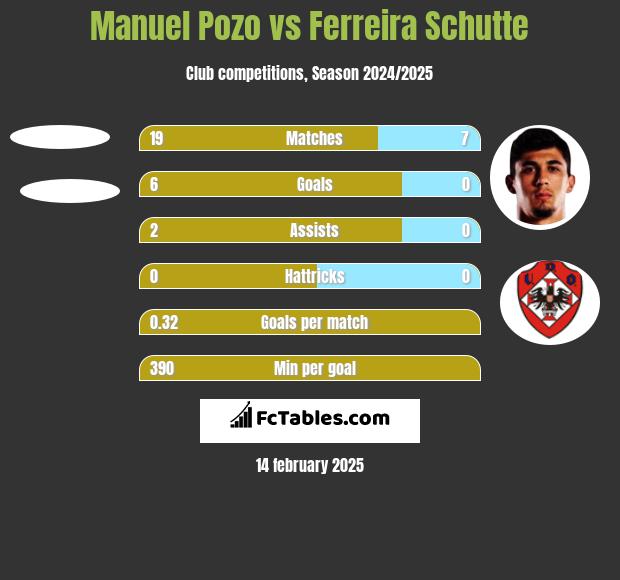 Manuel Pozo vs Ferreira Schutte h2h player stats