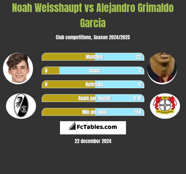 Noah Weisshaupt vs Alejandro Grimaldo Garcia h2h player stats