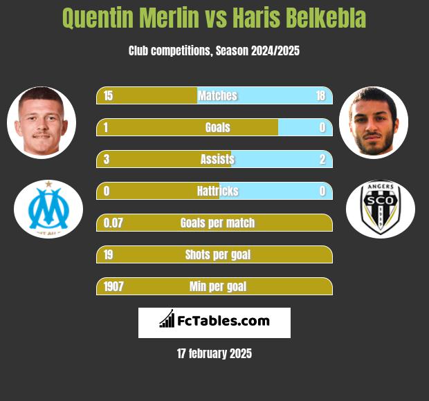 Quentin Merlin vs Haris Belkebla h2h player stats