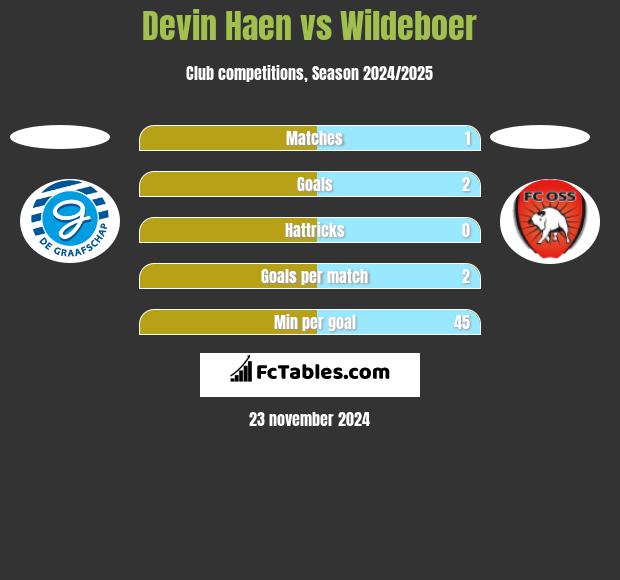 Devin Haen vs Wildeboer h2h player stats