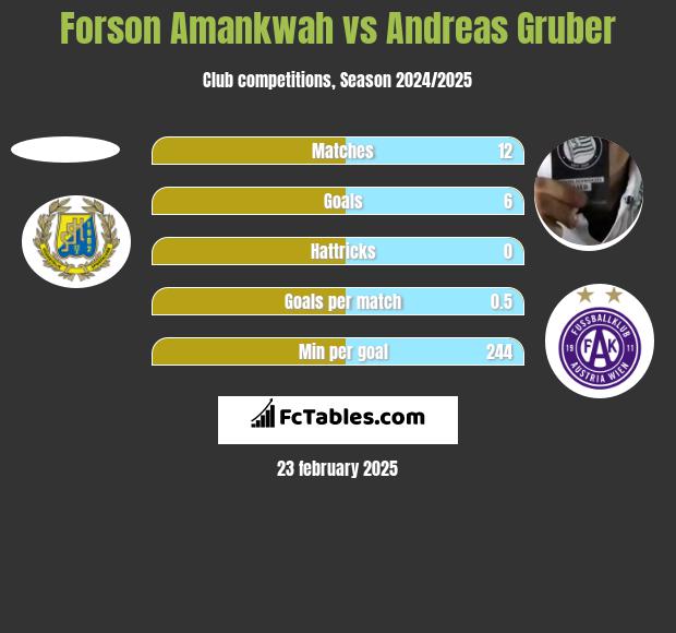 Forson Amankwah vs Andreas Gruber h2h player stats