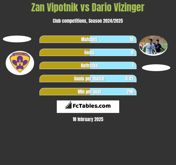 Zan Vipotnik vs Dario Vizinger h2h player stats