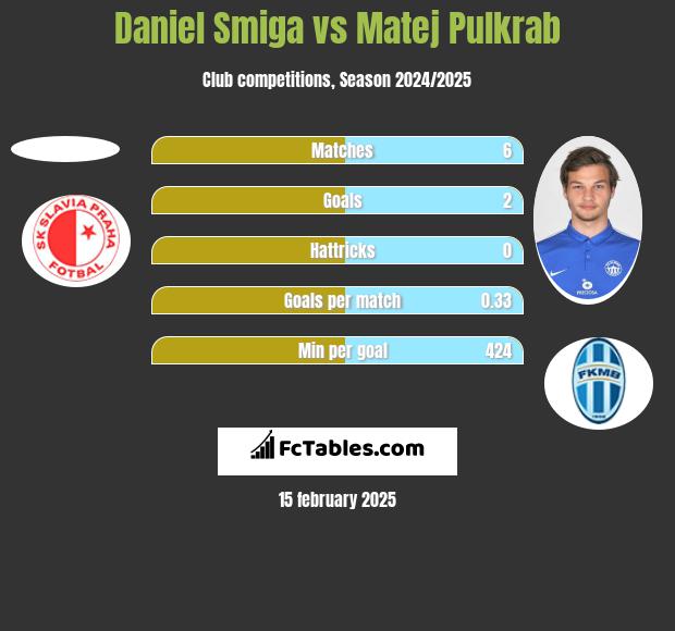 Daniel Smiga vs Matej Pulkrab h2h player stats