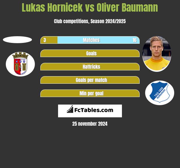 Lukas Hornicek vs Oliver Baumann h2h player stats