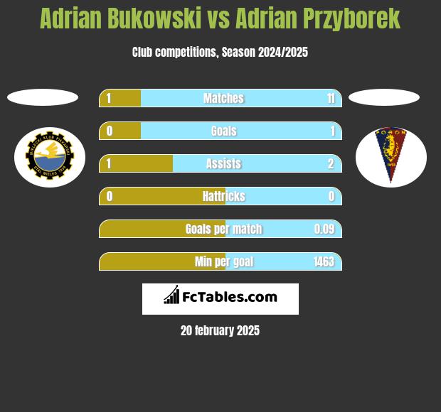 Adrian Bukowski vs Adrian Przyborek h2h player stats