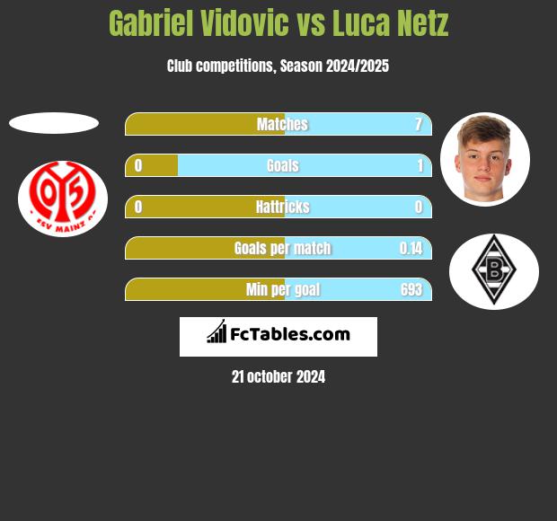 Gabriel Vidovic vs Luca Netz h2h player stats