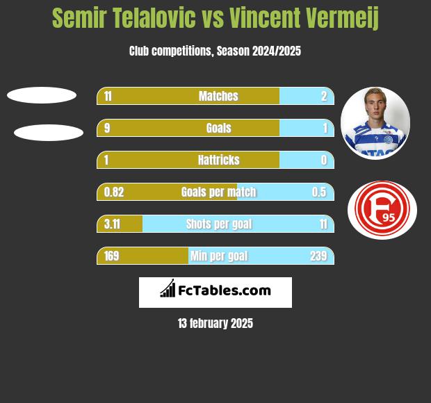 Semir Telalovic vs Vincent Vermeij h2h player stats