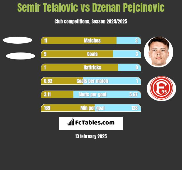 Semir Telalovic vs Dzenan Pejcinovic h2h player stats