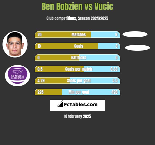 Ben Bobzien vs Vucic h2h player stats