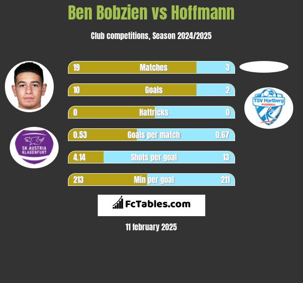 Ben Bobzien vs Hoffmann h2h player stats