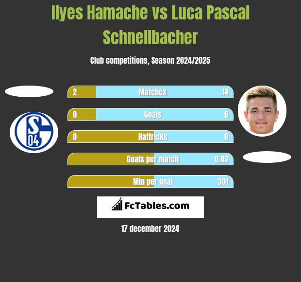 Ilyes Hamache vs Luca Pascal Schnellbacher h2h player stats