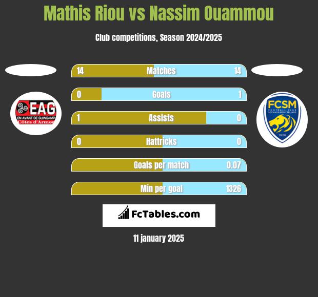 Mathis Riou vs Nassim Ouammou h2h player stats