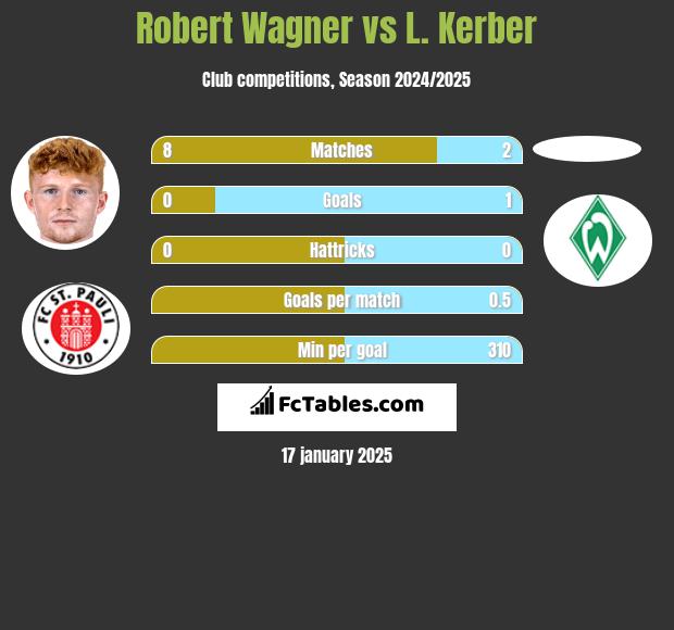 Robert Wagner vs L. Kerber h2h player stats