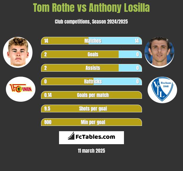 Tom Rothe vs Anthony Losilla h2h player stats