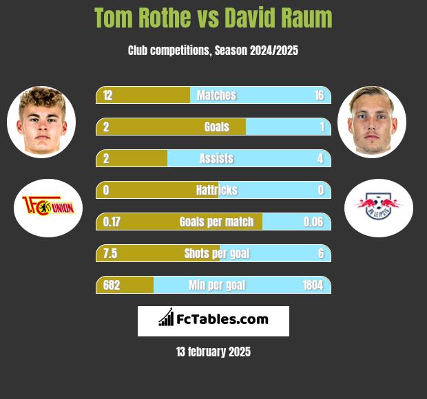 Tom Rothe vs David Raum h2h player stats