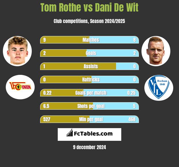 Tom Rothe vs Dani De Wit h2h player stats