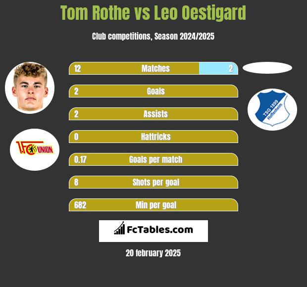 Tom Rothe vs Leo Oestigard h2h player stats