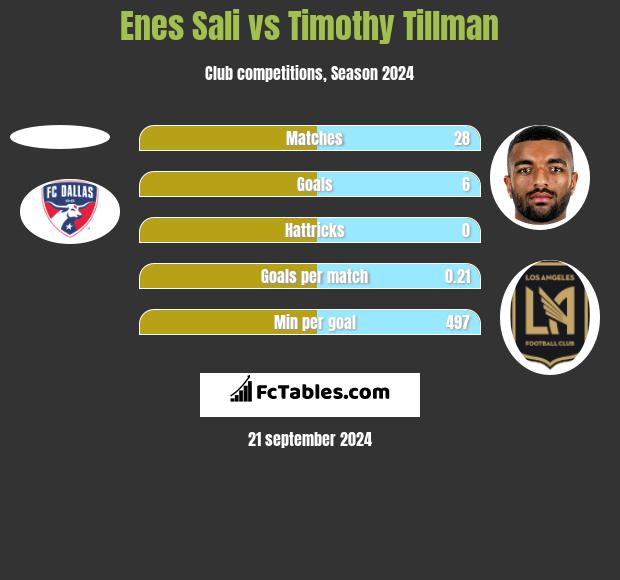 Enes Sali vs Timothy Tillman h2h player stats