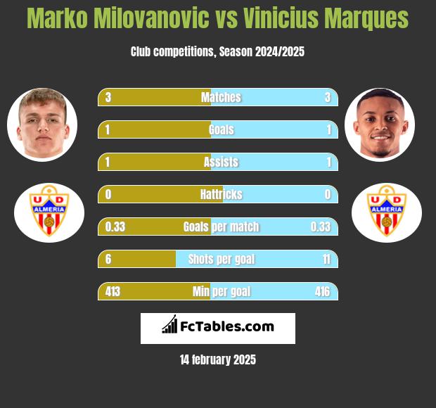 Marko Milovanovic vs Vinicius Marques h2h player stats