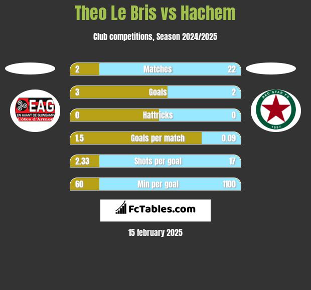 Theo Le Bris vs Hachem h2h player stats