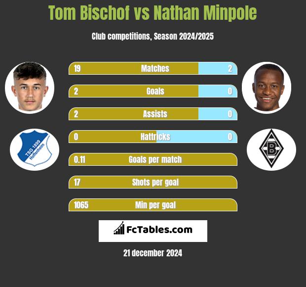 Tom Bischof vs Nathan Minpole h2h player stats