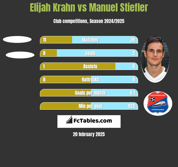 Elijah Krahn vs Manuel Stiefler h2h player stats