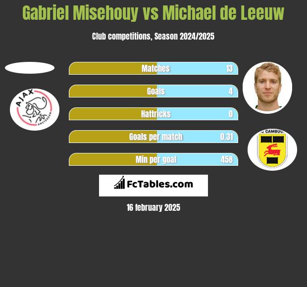 Gabriel Misehouy vs Michael de Leeuw h2h player stats