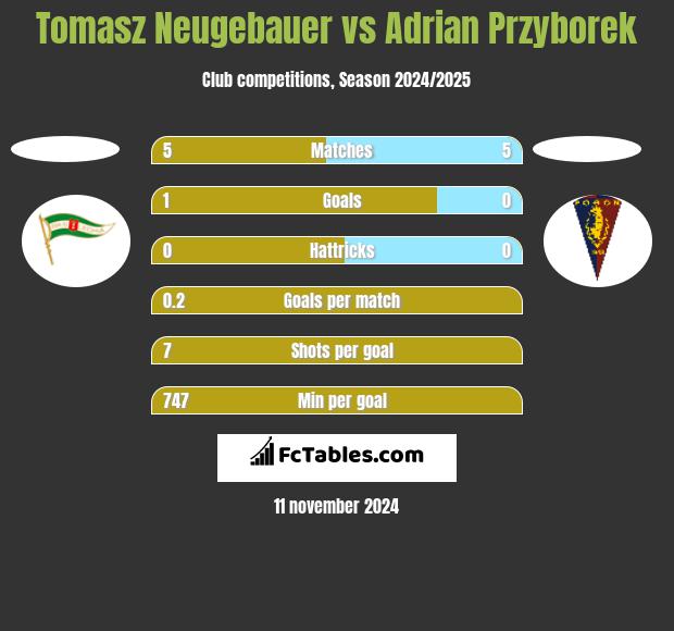 Tomasz Neugebauer vs Adrian Przyborek h2h player stats