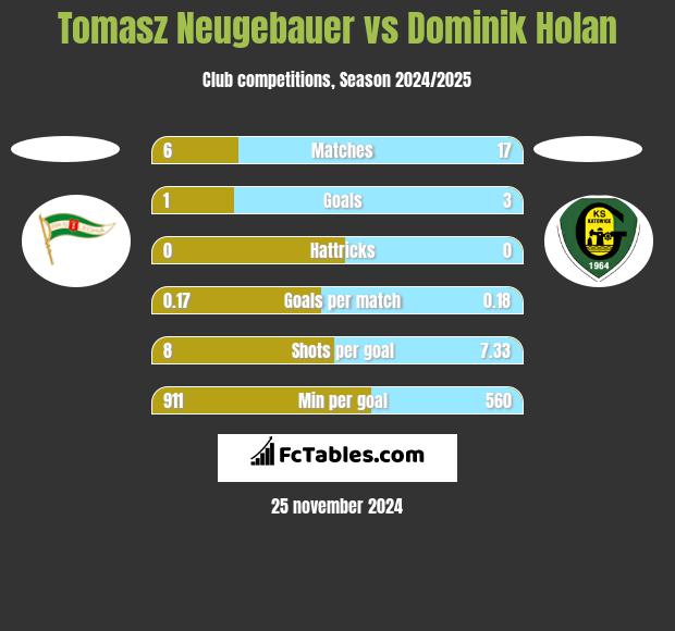 Tomasz Neugebauer vs Dominik Holan h2h player stats