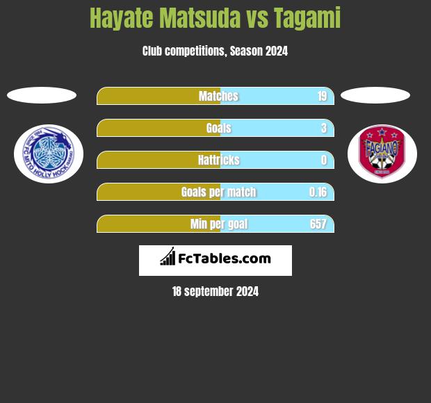 Hayate Matsuda vs Tagami h2h player stats