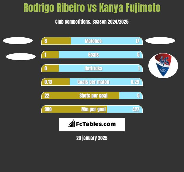 Rodrigo Ribeiro vs Kanya Fujimoto h2h player stats