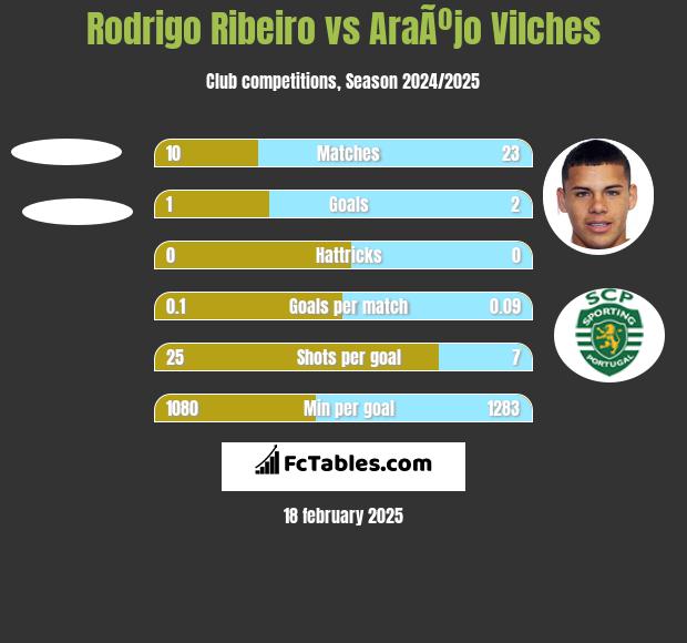 Rodrigo Ribeiro vs AraÃºjo Vilches h2h player stats