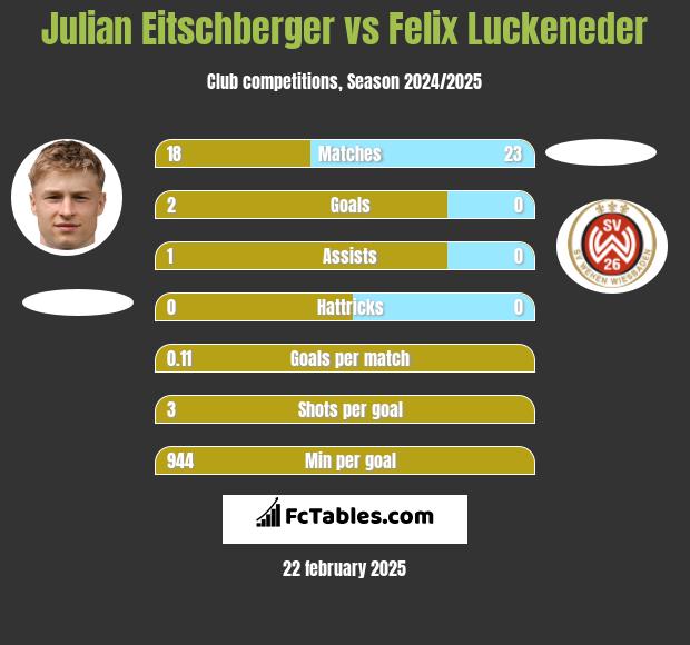 Julian Eitschberger vs Felix Luckeneder h2h player stats