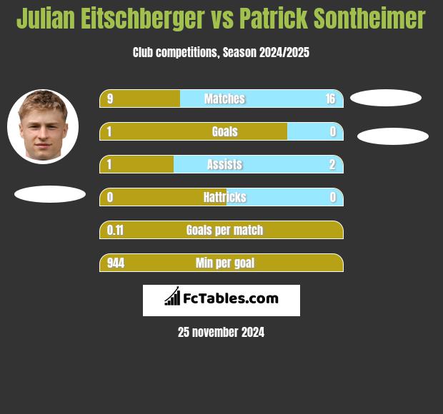 Julian Eitschberger vs Patrick Sontheimer h2h player stats