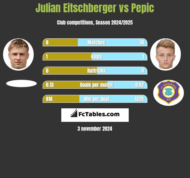 Julian Eitschberger vs Pepic h2h player stats