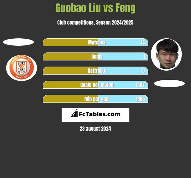 Guobao Liu vs Feng h2h player stats