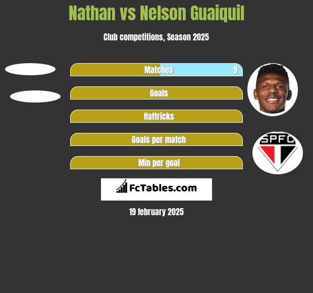 Nathan vs Nelson Guaiquil h2h player stats