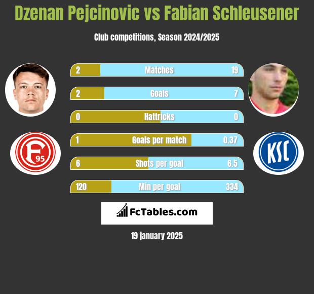 Dzenan Pejcinovic vs Fabian Schleusener h2h player stats