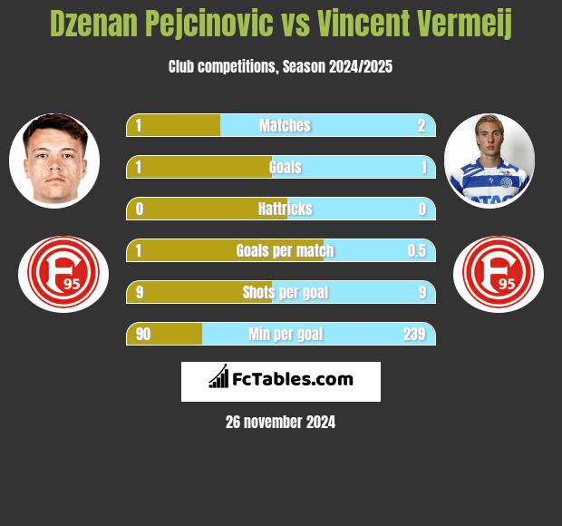 Dzenan Pejcinovic vs Vincent Vermeij h2h player stats