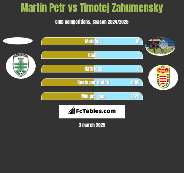 Martin Petr vs Timotej Zahumensky h2h player stats